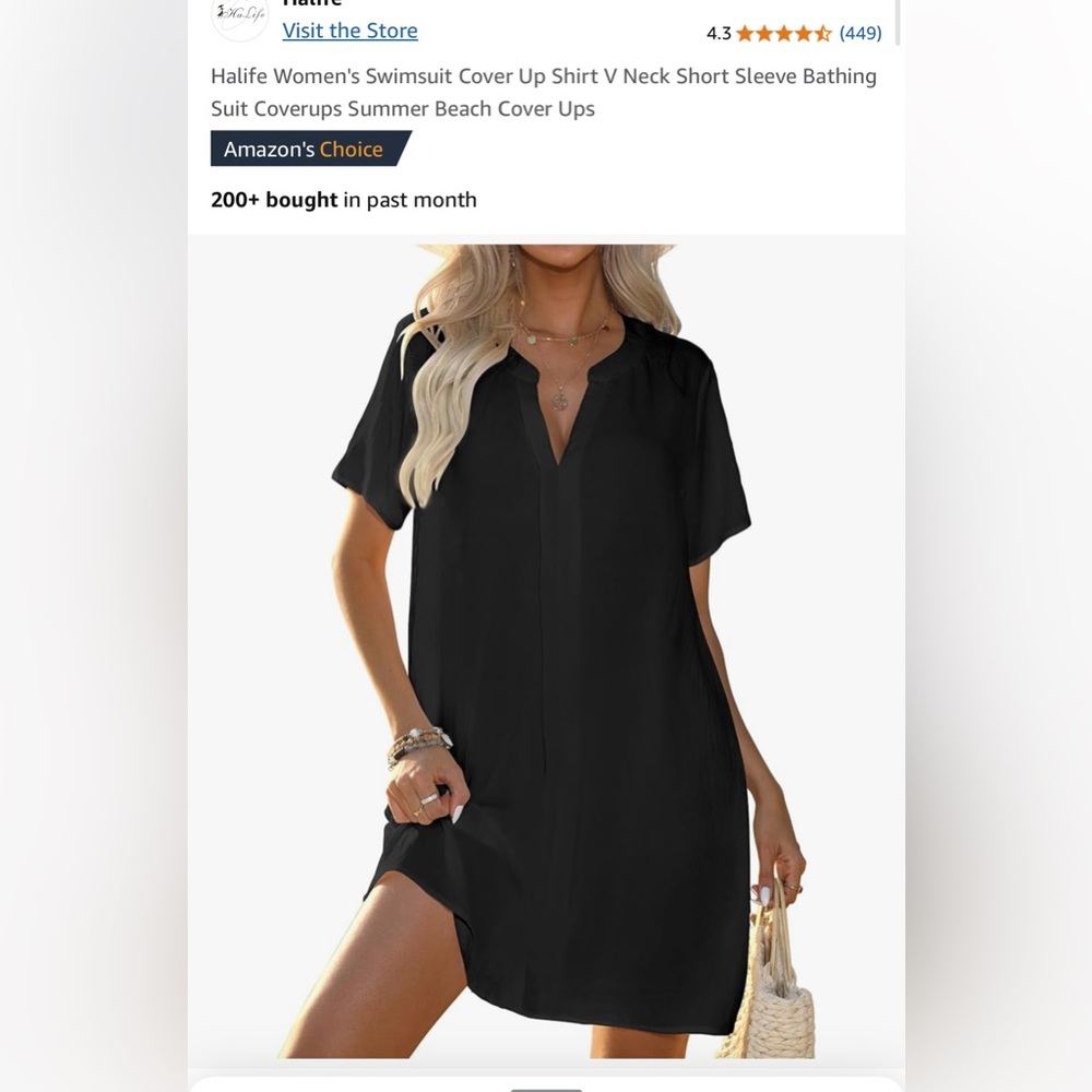 Halife Women's Black Swim Cover Up